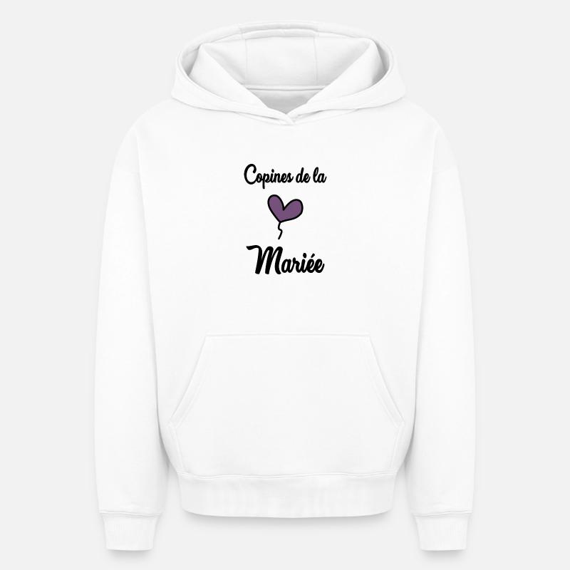 COPINES DE LA MARIEE - Sweat à capuche unisexe oversize épais SPREAD - blanc