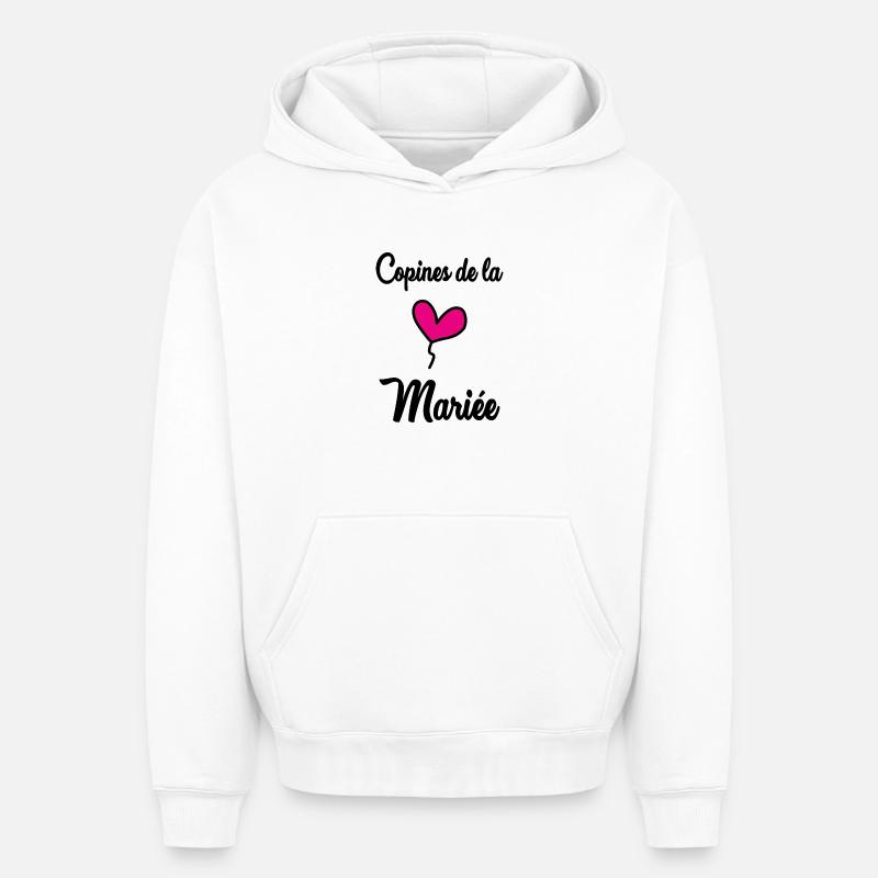 COPINES DE LA MARIEE - Sweat à capuche unisexe oversize épais SPREAD - blanc