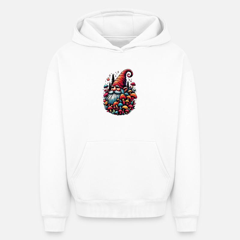 Gnome - Sweat à capuche unisexe oversize épais SPREAD - blanc