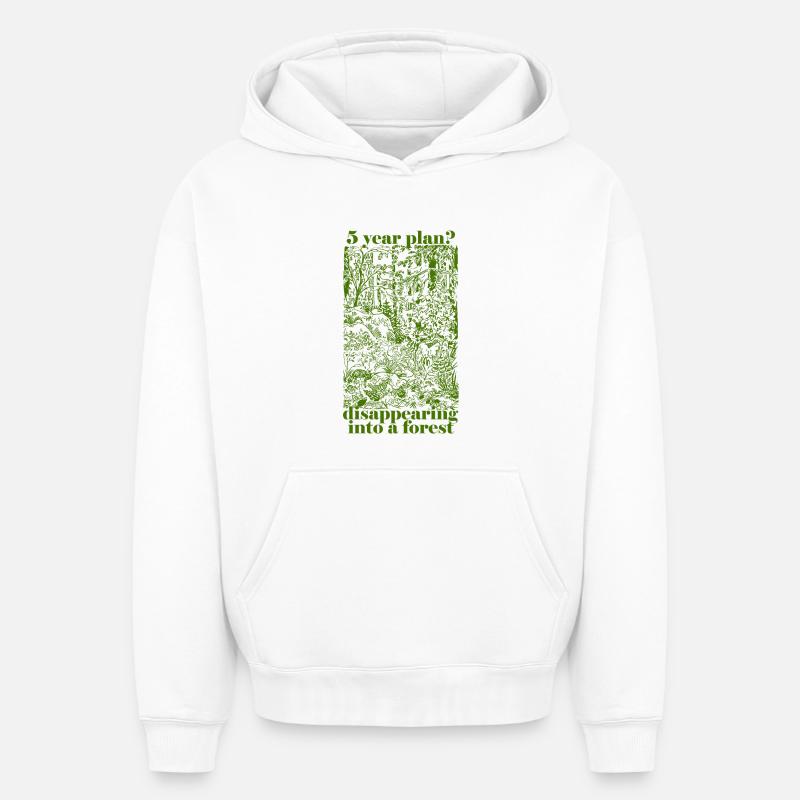 PLAN 5 ANS ? - Sweat à capuche unisexe oversize épais SPREAD - blanc