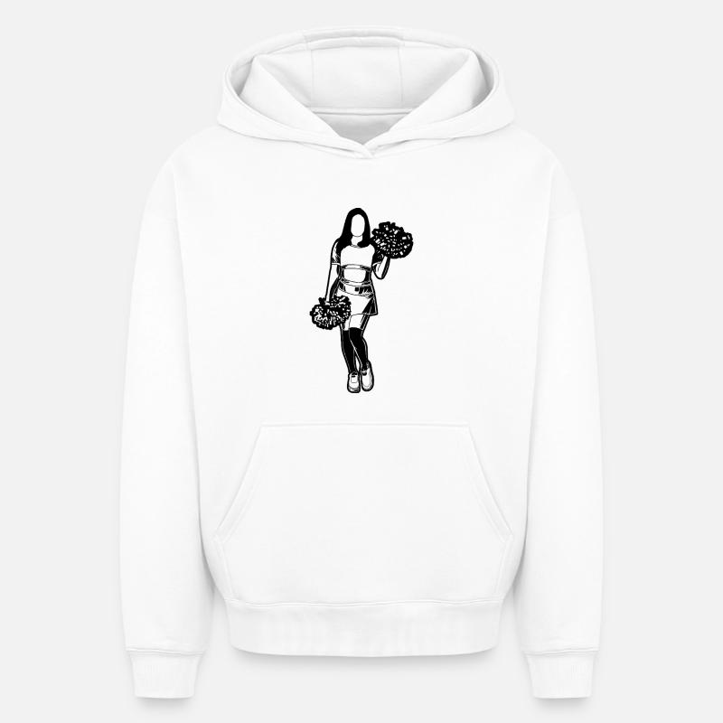 Cheerleader - Sweat à capuche unisexe oversize épais SPREAD - blanc