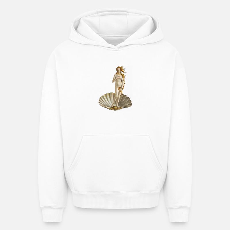 La naissance de Vénus - Sweat à capuche unisexe oversize épais SPREAD - blanc
