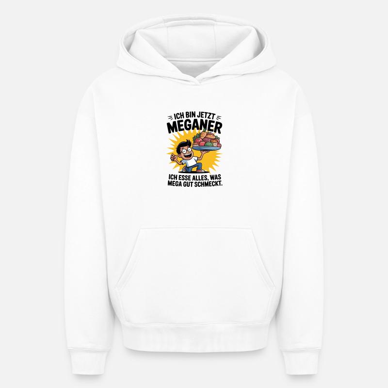 JE SUIS MAINTENANT - Sweat à capuche unisexe oversize épais SPREAD - blanc