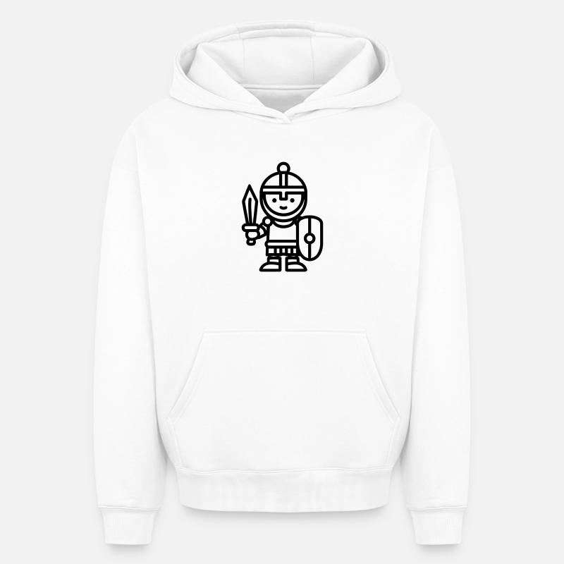 Krieger - Oversized Heavyweight Unisex Hoodie - Weiß