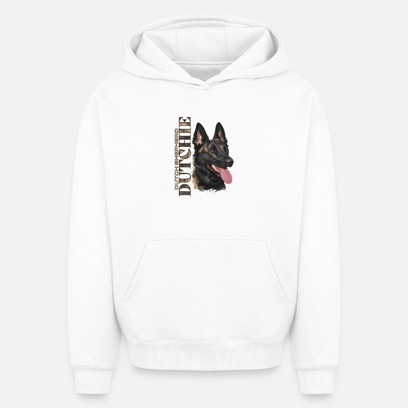 Dutchie - Holländischer Schäferhund - Oversized Heavyweight Unisex Hoodie - Weiß