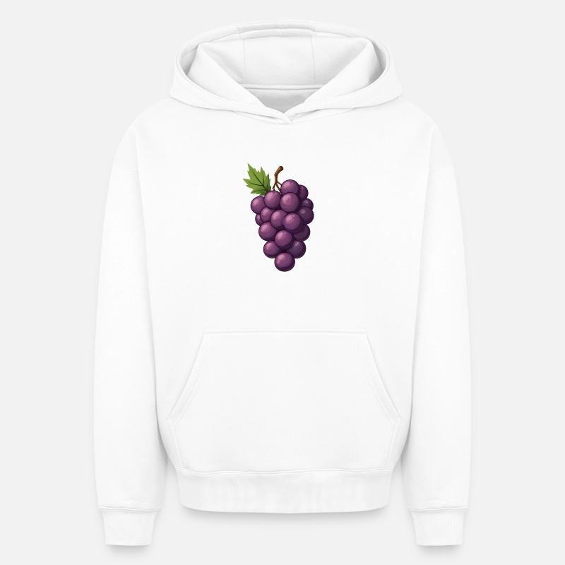 Grappes de raisin - Sweat à capuche unisexe oversize épais SPREAD - blanc