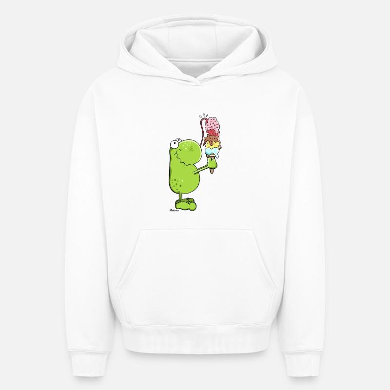 Grenouille avec glace - Sweat à capuche unisexe oversize épais SPREAD - blanc