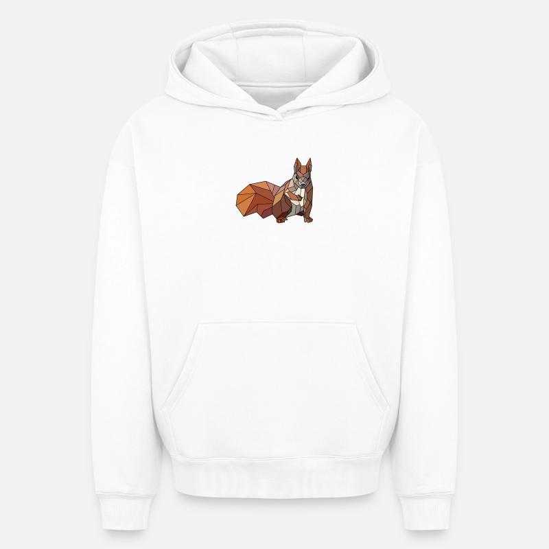 Écureuil blanc - Sweat à capuche unisexe oversize épais SPREAD - blanc