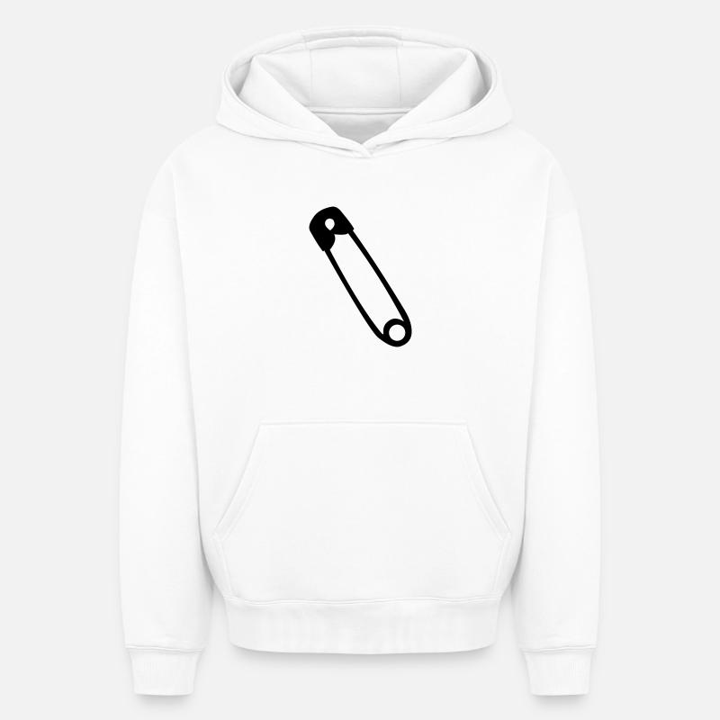 épingle de sûreté - Sweat à capuche unisexe oversize épais SPREAD - blanc