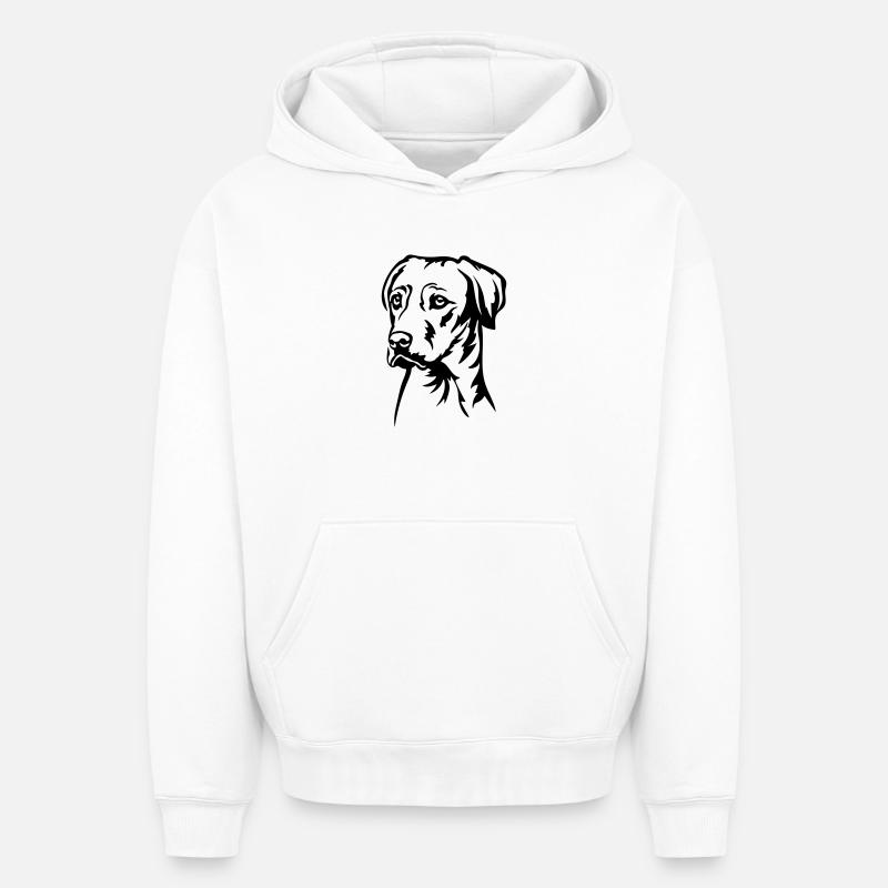 Rhodesian Ridgeback Kopf - Oversized Heavyweight Unisex Hoodie - Weiß
