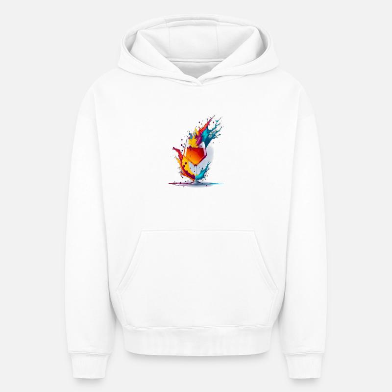 Cocktail - Sweat à capuche unisexe oversize épais SPREAD - blanc
