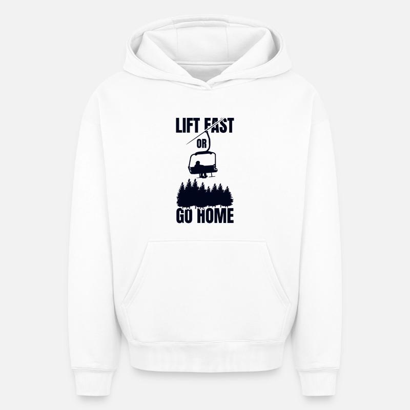 Devis de snowboard - Sweat à capuche unisexe oversize épais SPREAD - blanc