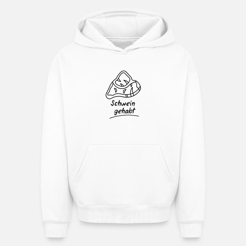 Cochon - Sweat à capuche unisexe oversize épais SPREAD - blanc