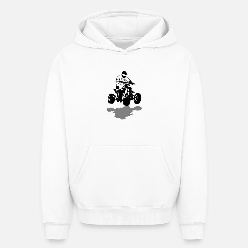 quad - Sweat à capuche unisexe oversize épais SPREAD - blanc
