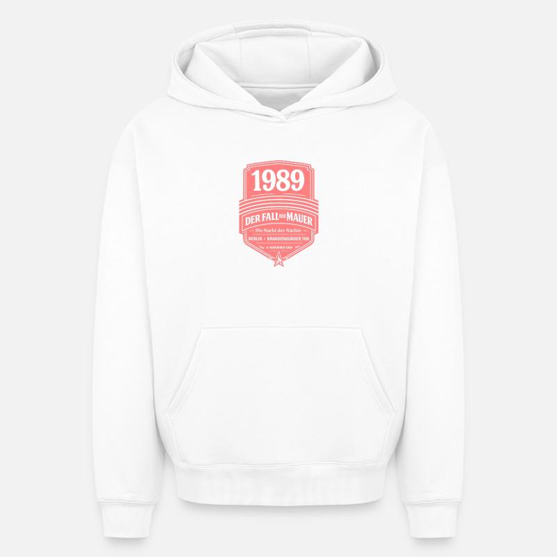 1989 – La Chute du Mur - Sweat à capuche unisexe oversize épais SPREAD - blanc