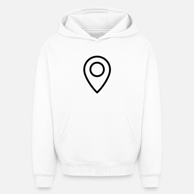 localisation - Sweat à capuche unisexe oversize épais SPREAD - blanc