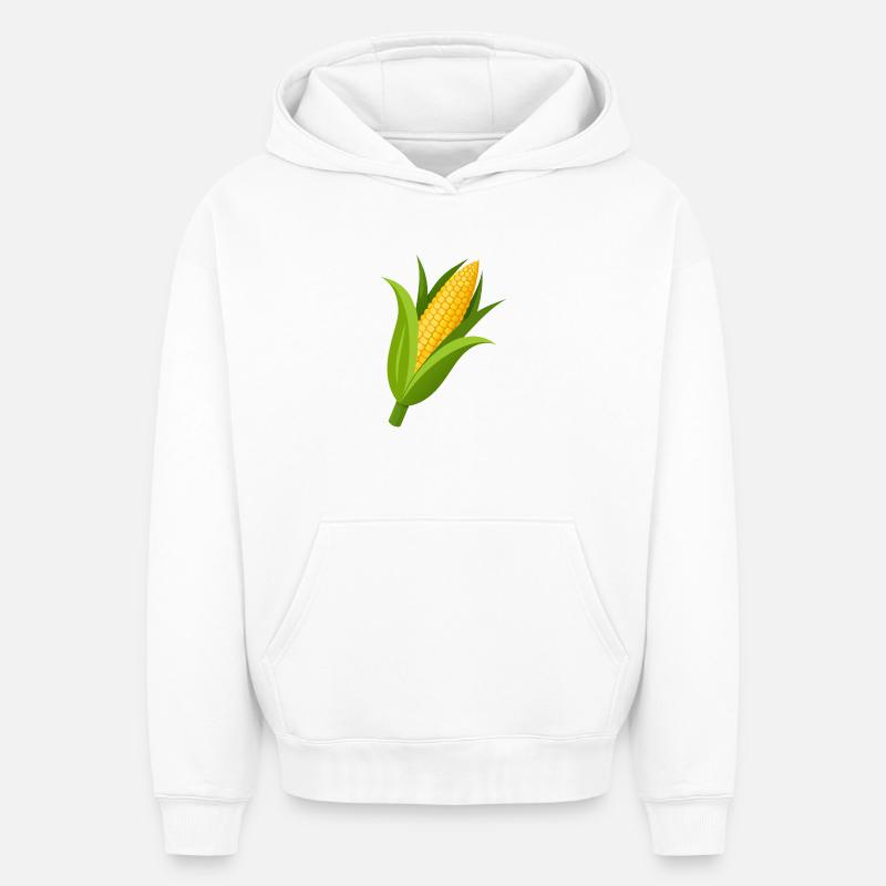 Tige de maïs - Sweat à capuche unisexe oversize épais SPREAD - blanc