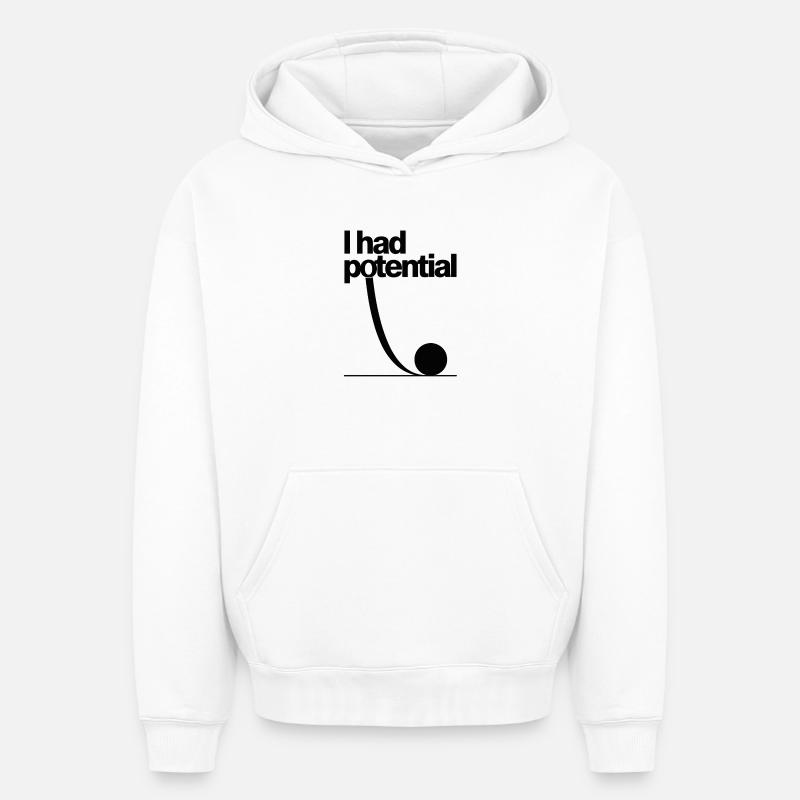 J’avais du potentiel : Potentiel Math Gag - Sweat à capuche unisexe oversize épais SPREAD - blanc