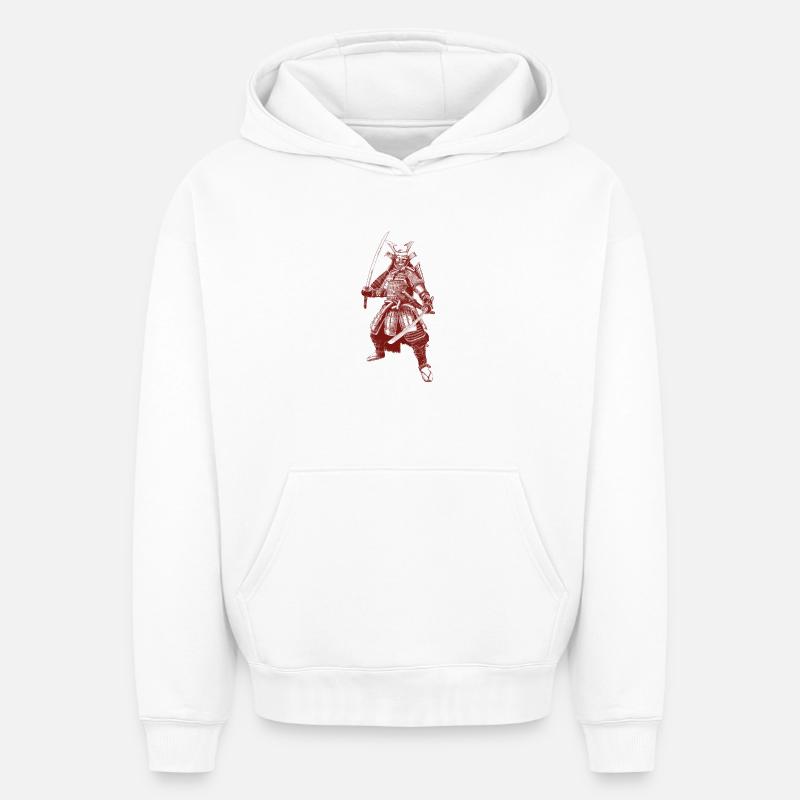 Samurai - Sweat à capuche unisexe oversize épais SPREAD - blanc