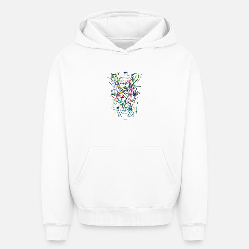 Abstrait - Sweat à capuche unisexe oversize épais SPREAD - blanc