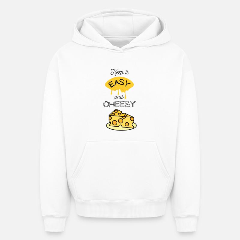 Mème du fromage facile - Sweat à capuche unisexe oversize épais SPREAD - blanc