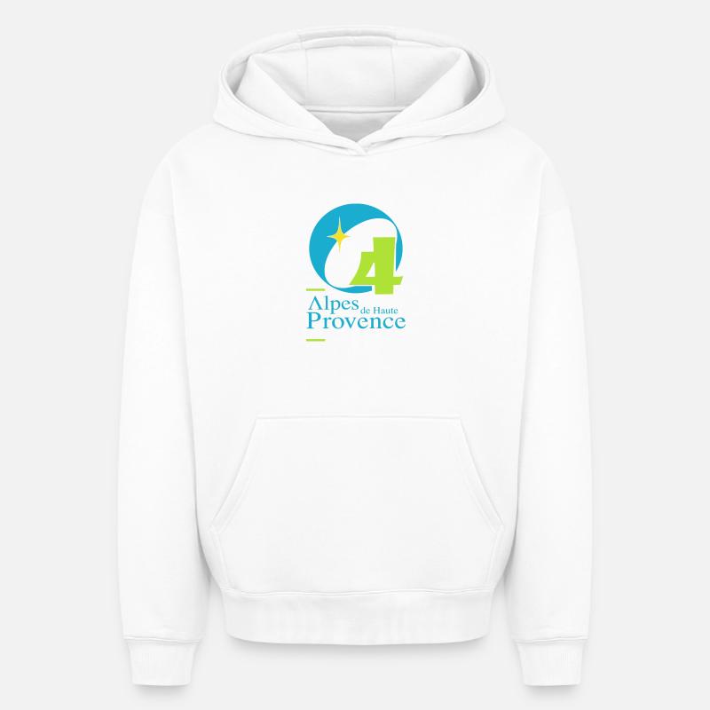 Alpes de hautes-provence 04 - Sweat à capuche unisexe oversize épais SPREAD - blanc