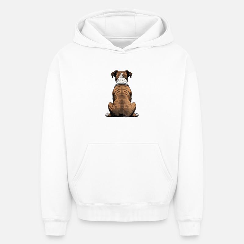 Boxeur - Sweat à capuche unisexe oversize épais SPREAD - blanc