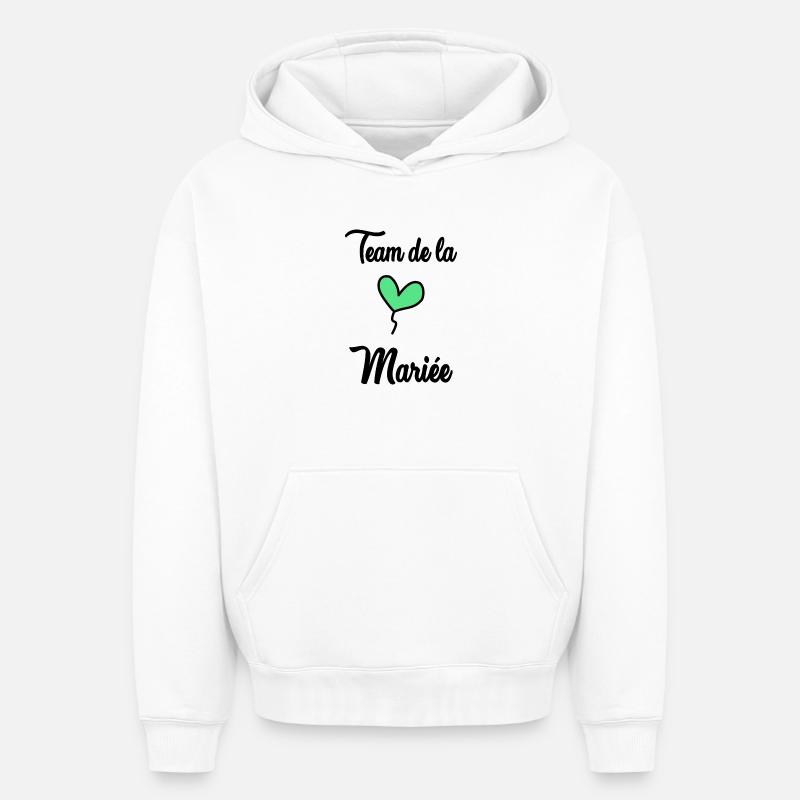 TEAM MARIEE - Sweat à capuche unisexe oversize épais SPREAD - blanc