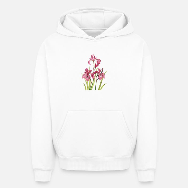 Fleur - Sweat à capuche unisexe oversize épais SPREAD - blanc