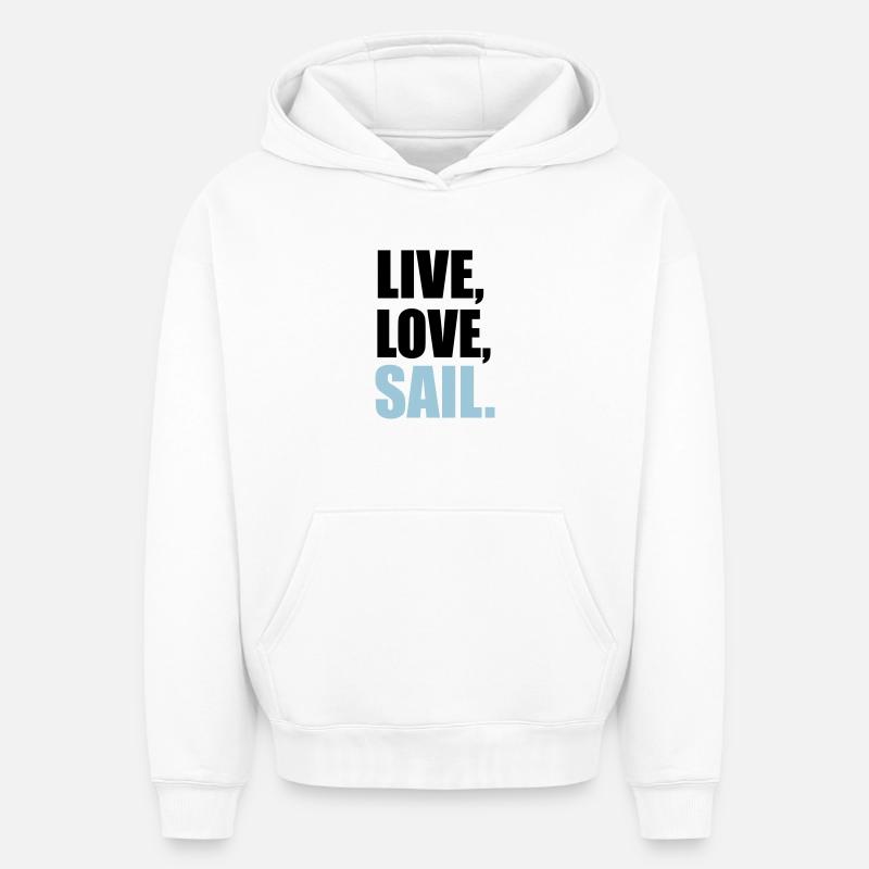 voile - Sweat à capuche unisexe oversize épais SPREAD - blanc