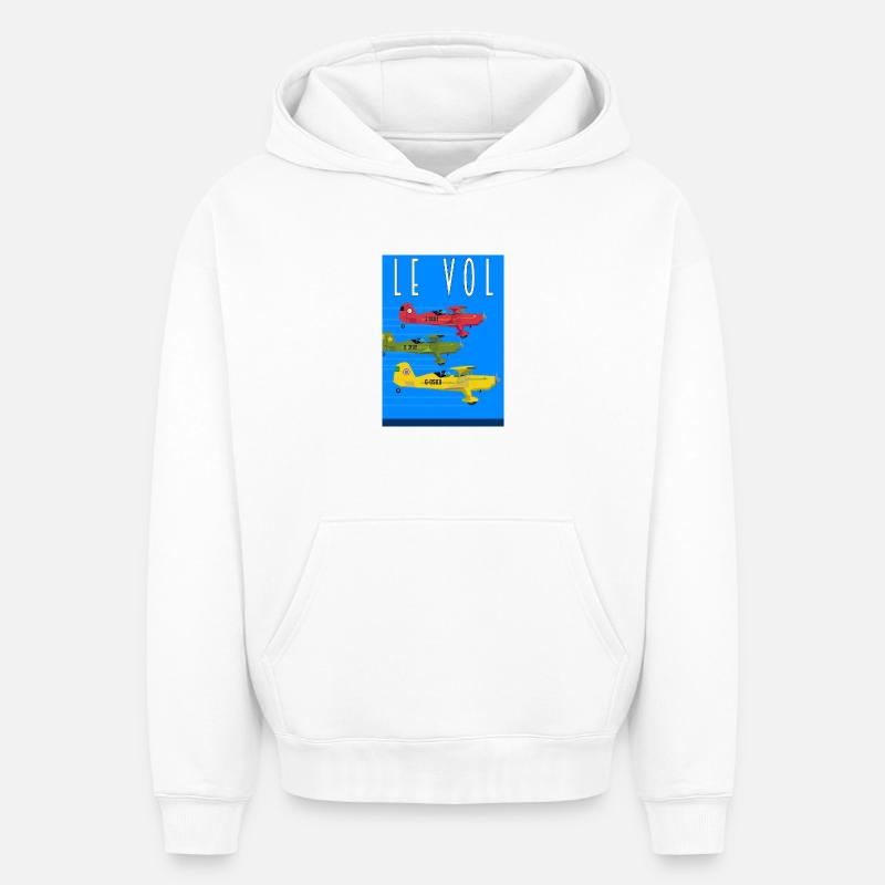 Le vol - Sweat à capuche unisexe oversize épais SPREAD - blanc