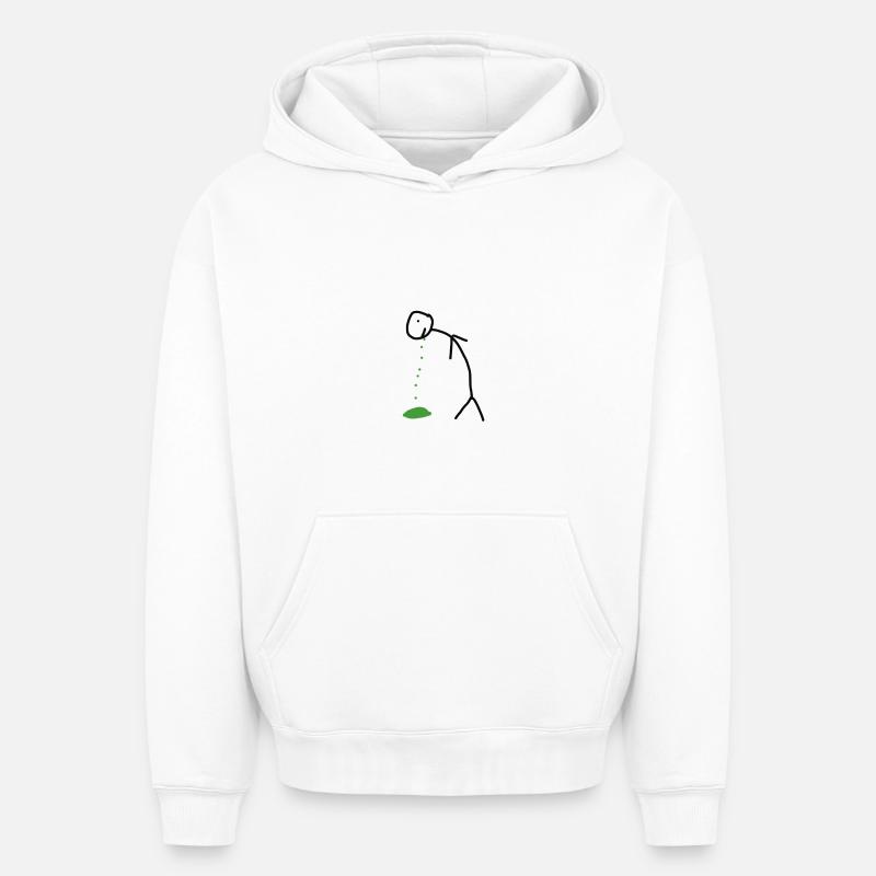 Chiffre de bâton - Sweat à capuche unisexe oversize épais SPREAD - blanc