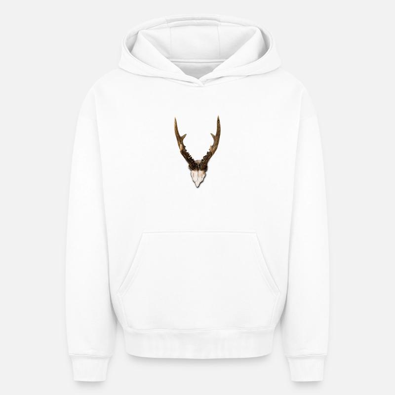 ramure - Sweat à capuche unisexe oversize épais SPREAD - blanc