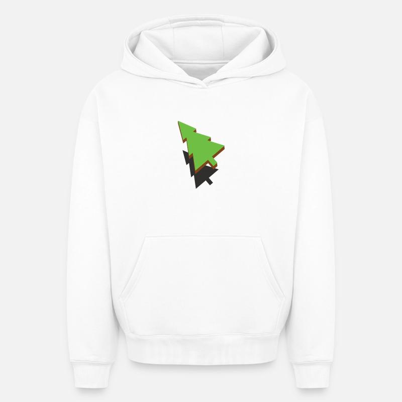 Arbre de Noël 3d - Sweat à capuche unisexe oversize épais SPREAD - blanc