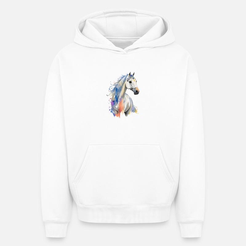 Arabe - Sweat à capuche unisexe oversize épais SPREAD - blanc
