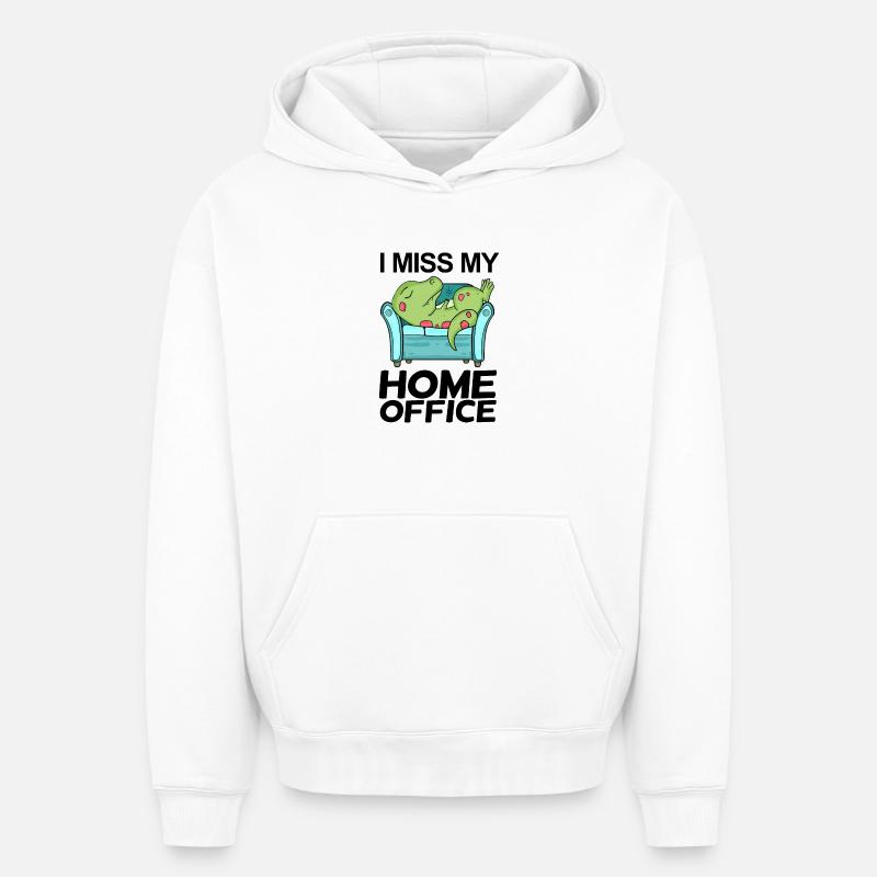 Bureau à domicile - Sweat à capuche unisexe oversize épais SPREAD - blanc