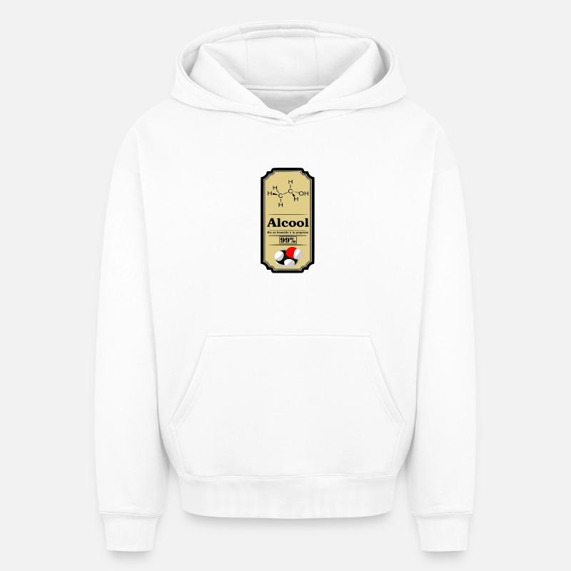 Alcool - Sweat à capuche unisexe oversize épais SPREAD - blanc
