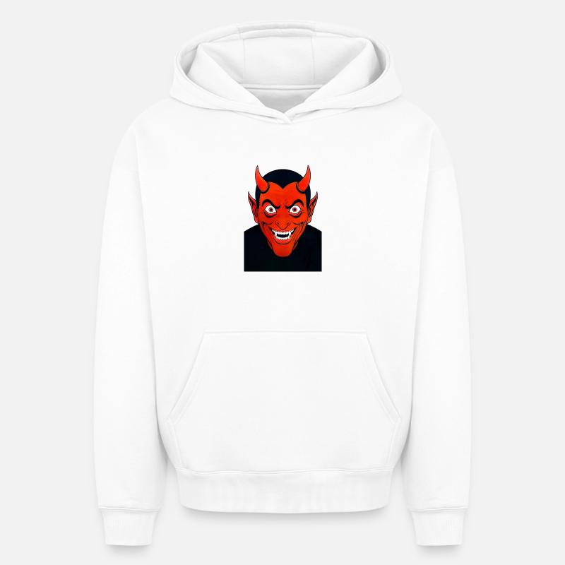 Diable - Sweat à capuche unisexe oversize épais SPREAD - blanc