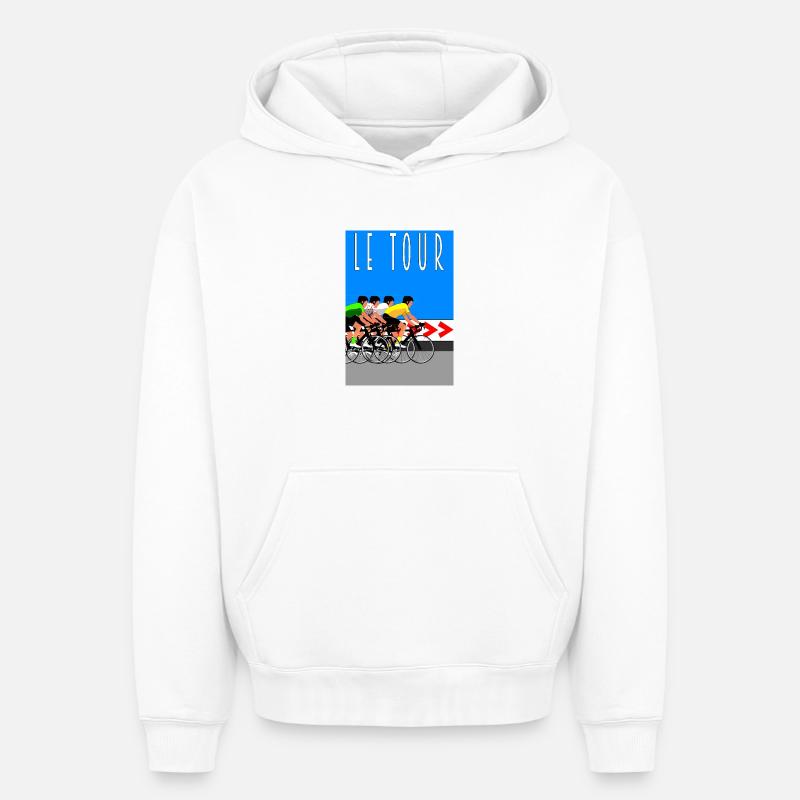 Le tour - Sweat à capuche unisexe oversize épais SPREAD - blanc