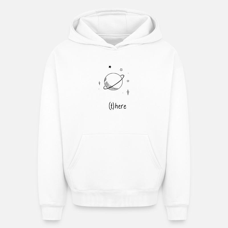 Univers - Sweat à capuche unisexe oversize épais SPREAD - blanc