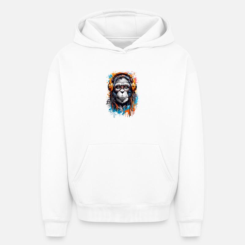 Singe cool - Sweat à capuche unisexe oversize épais SPREAD - blanc