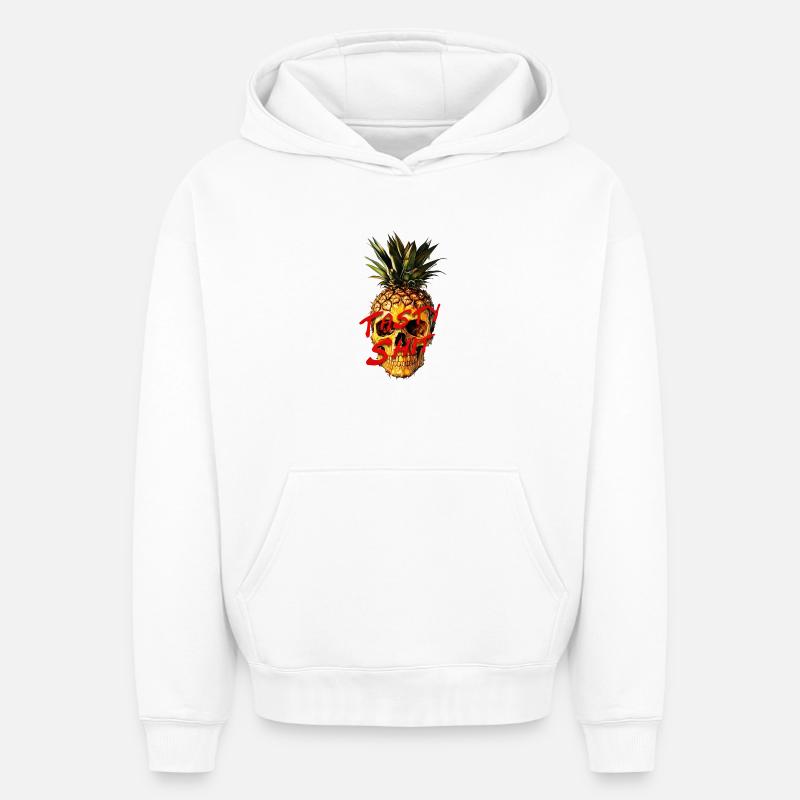 Merde savoureuse - Sweat à capuche unisexe oversize épais SPREAD - blanc