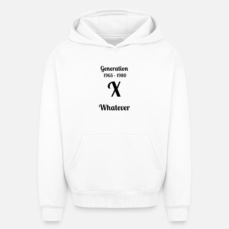 GEN X, peu importe, - Sweat à capuche unisexe oversize épais SPREAD - blanc