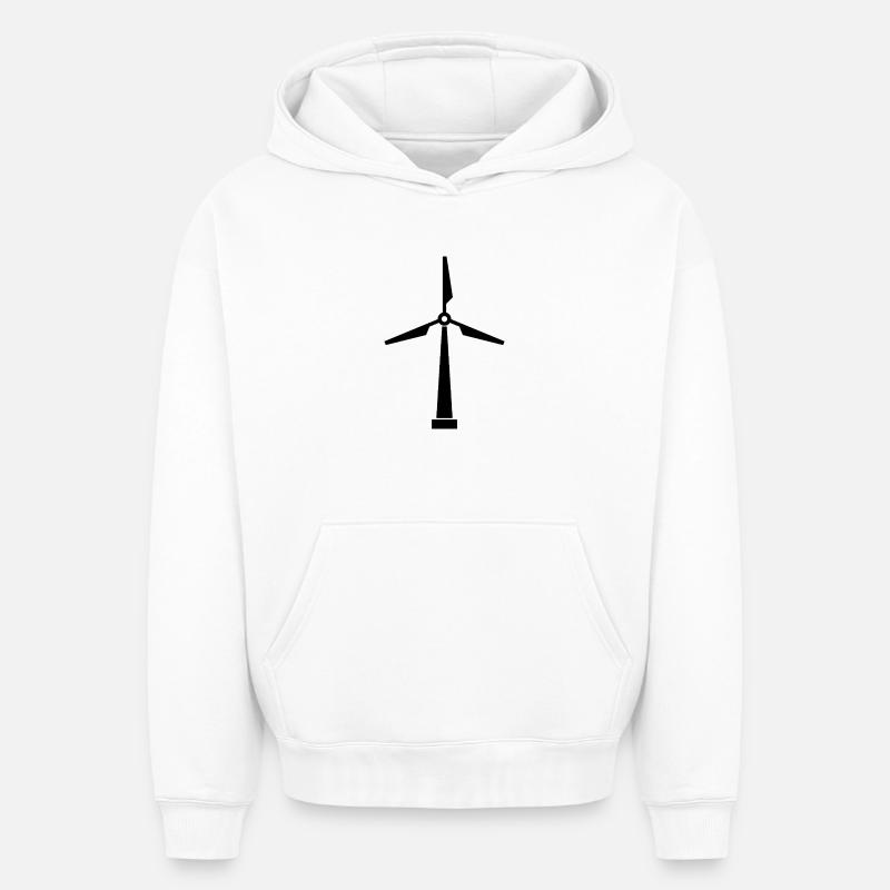 Éolienne - Sweat à capuche unisexe oversize épais SPREAD - blanc