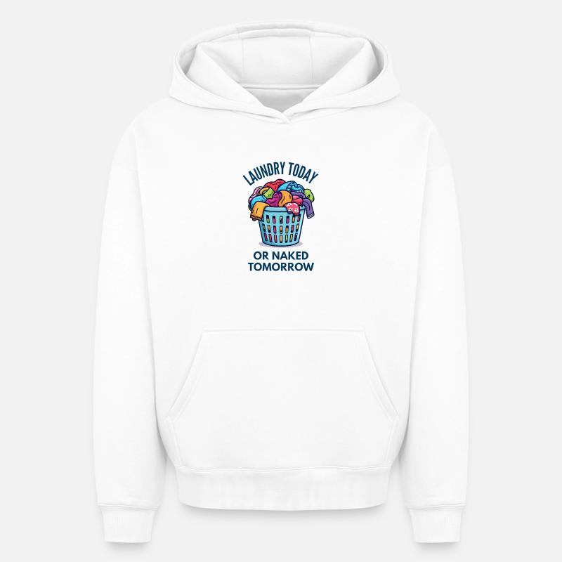 Citations drôles - Sweat à capuche unisexe oversize épais SPREAD - blanc