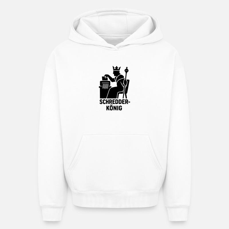 Roi Déchiqueteur - Sweat à capuche unisexe oversize épais SPREAD - blanc