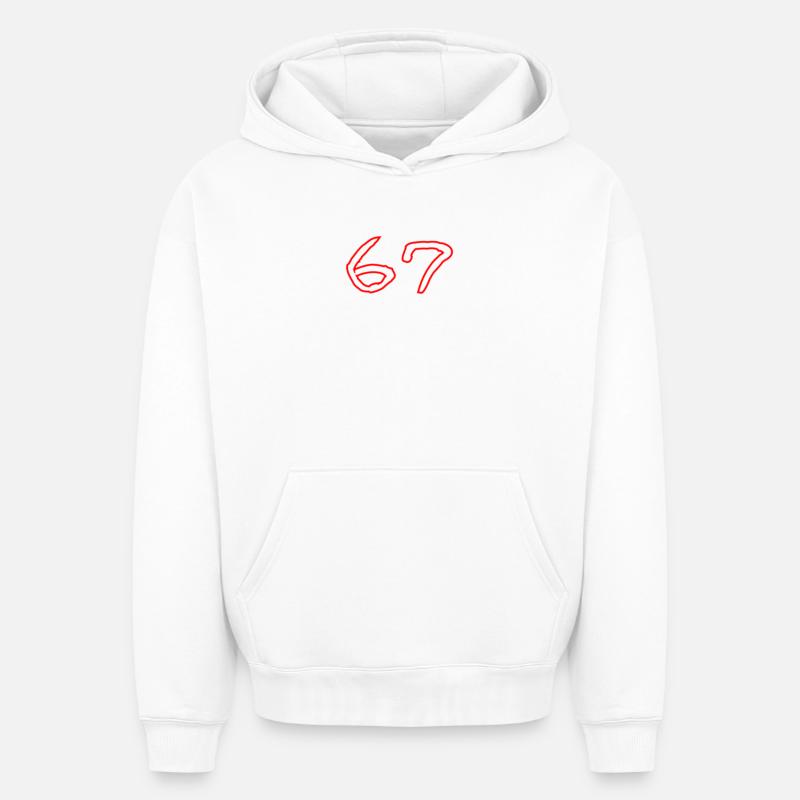 67 - Sweat à capuche unisexe oversize épais SPREAD - blanc