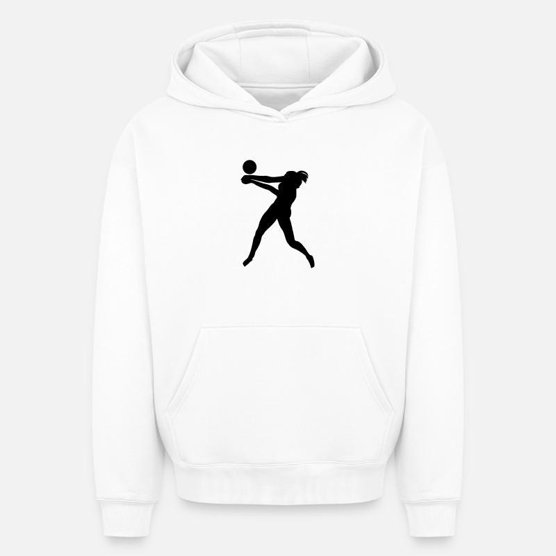 Beach-volley - Sweat à capuche unisexe oversize épais SPREAD - blanc