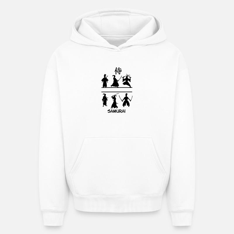 Samurai mit Schwertern - Oversized Heavyweight Unisex Hoodie - Weiß