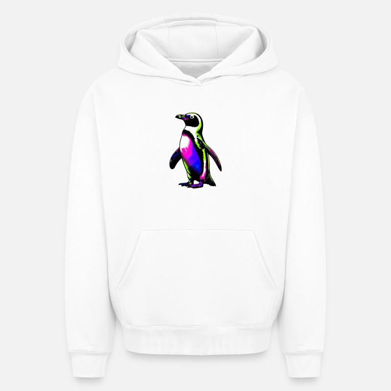 Pingouin - Sweat à capuche unisexe oversize épais SPREAD - blanc
